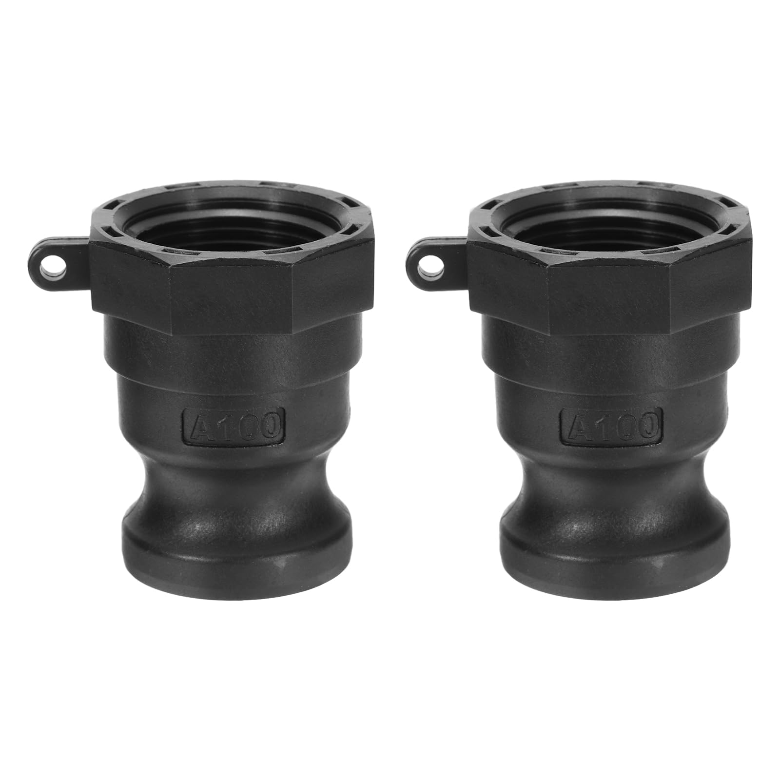 PATIKIL Poly Cam Lock Fittings, 2 Pcs Part a 1" Male Adapter x 1" Female NPT Thread Cam Groove Hose Fittings Polypropylene Cam Lock Fittings, Black