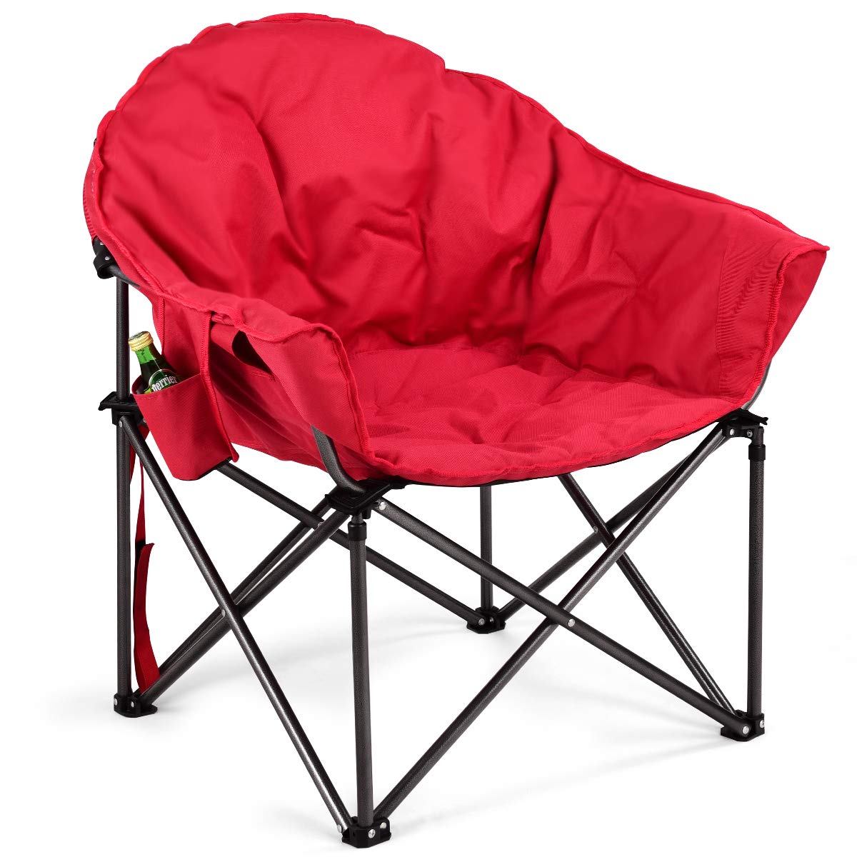 Giantex Folding Moon Saucer Chair Portable Camping Chair, Oversized Outdoor Chair