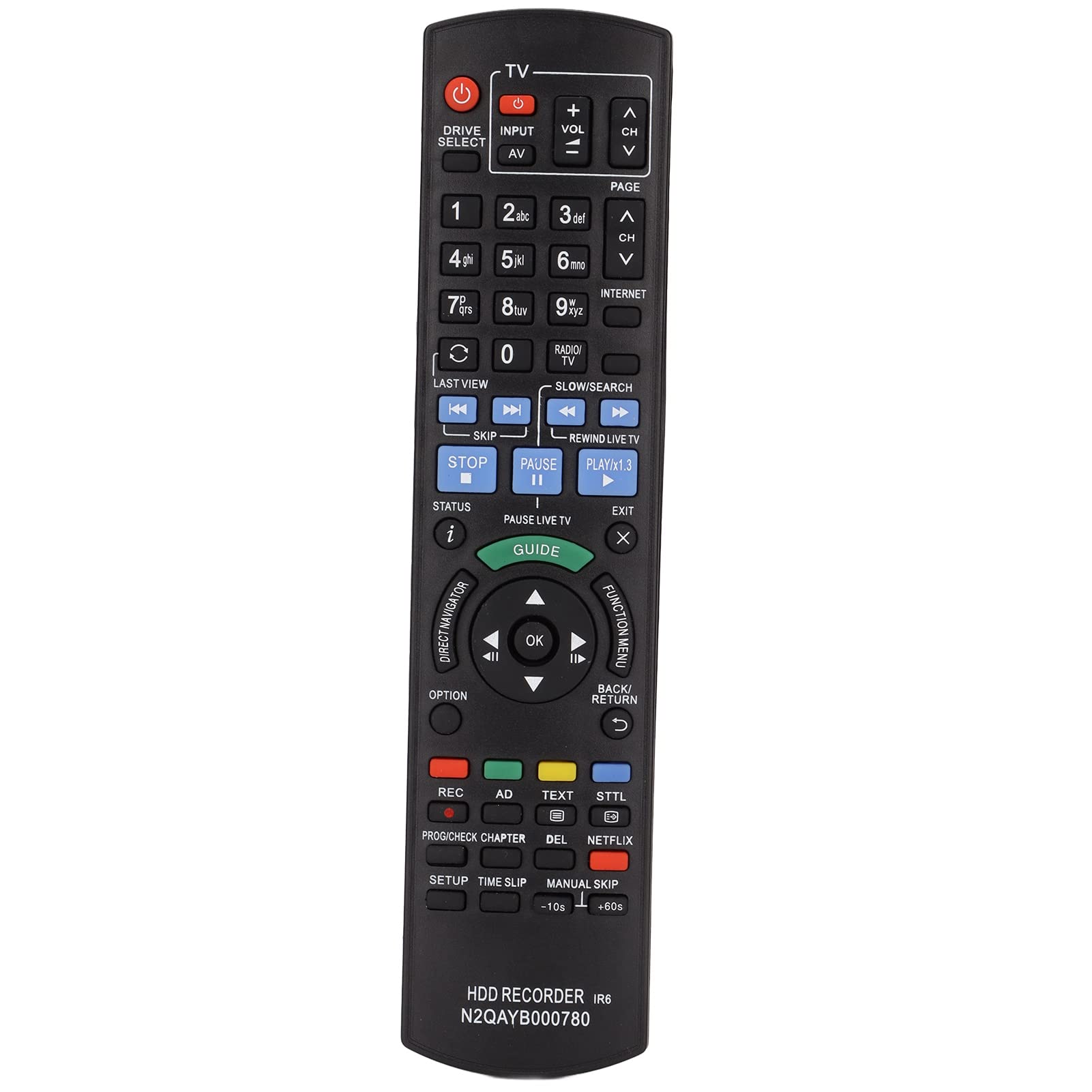 Goshyda DVD Remote Control, Replacement Remote Controller, Suitable for IR6 N2QAYB000755 N2QAYB000757 N2QAYB000780 N2QAYB000781 N2QAYB000344 N2QAYB000136 DMRBWT782036 DRMRBWT78203