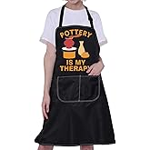 CMNIM Pottery Apron Ceramic Artist Gifts for Pottery Artist Apron Pottery Lover Gifts Pottery is My Therapy Apron