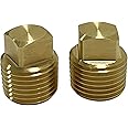C CLINK Boat Drain Plugs 1/2" NPT Solid Brass Drain Plugs commonly Used in Boat Hulls 2 Pack Solid Brass Boat Hull Spare Garboard Drain Plug