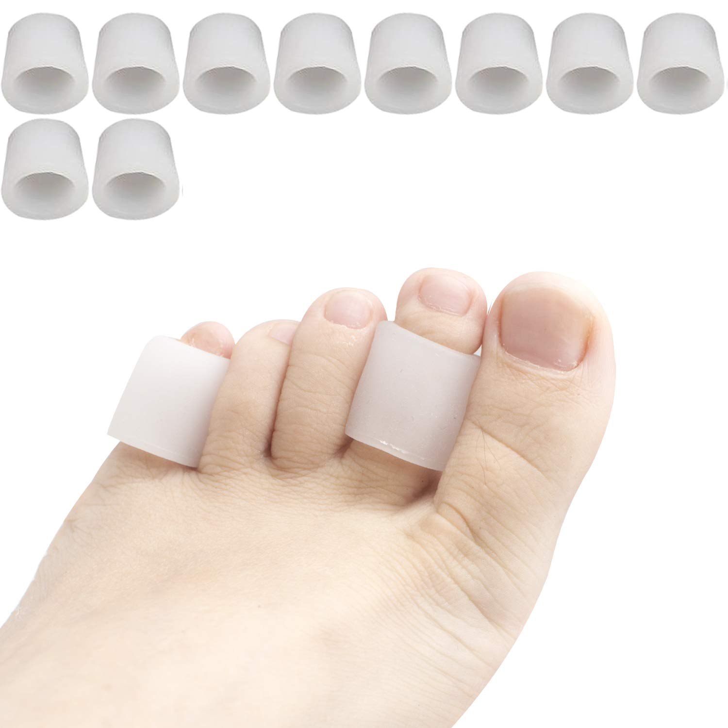 Yimanduo5 Pairs Toe Sleeves, Toe Protectors for Corns Remover, Callus Cushion, Bunion Treatment, Ingrown Nails, Pinching, Cramping (Smaller,Thick-Pinky Toe Sleeves)