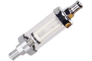Universal Fuel Pump Filter, CarBole 9748 Universal 3/8" Inlet/Outlet Fuel Filter Clear View - Glass