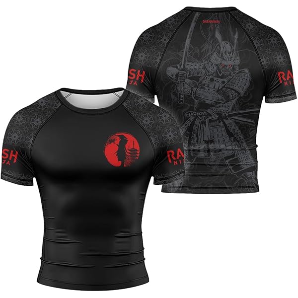 RASHNINJA Samurai Short Sleeve Rash Guard Men Stretchable