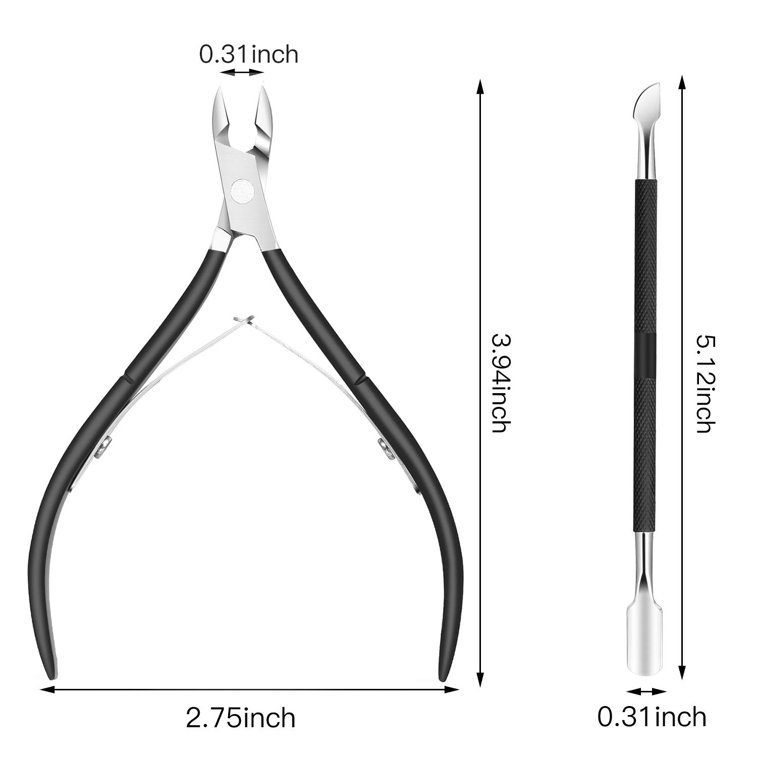 Cuticle Trimmer with Cuticle Pusher, Cuticle Cutter Cuticle Nipper, Premium Stainless Steel Cuticle Remover,Durable Professional Manicure and Pedicure: Beauty