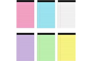 Thboxes 6 Packs Legal Pads 5x8, Totally 180 Sheets Colored Legal Pads 5x8 College Ruled Writing Pads Small Note Pads 30 Sheets/Pad Tablets Lined Notepad for School, Office, To-Do Lists