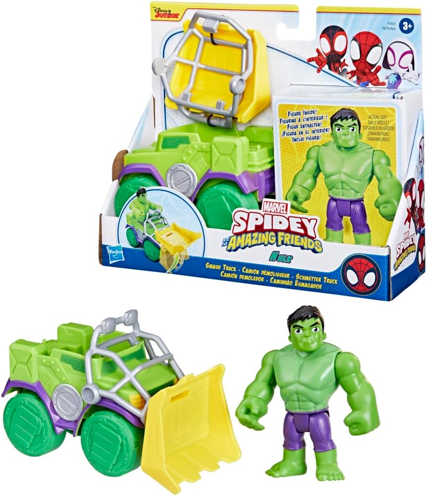 SPIDEY AND HIS AMAZING FRIENDS Marvel Hulk Smash Truck Set Toy 10in Interactive