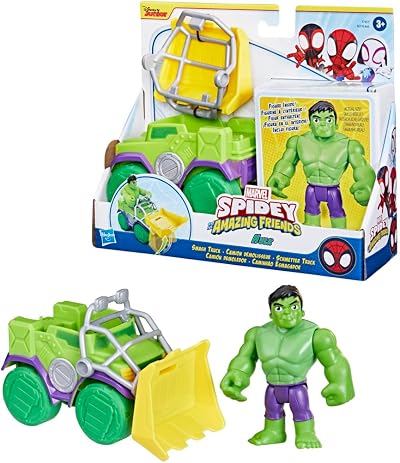 SPIDEY AND HIS AMAZING FRIENDS Marvel Hulk Smash Truck Set Toy 10in Interactive