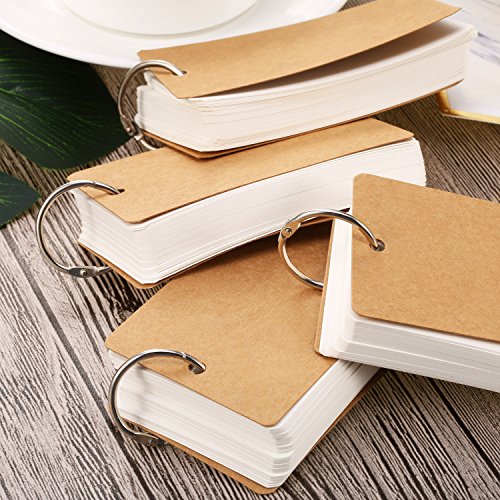 image for Pangda 250 Pieces Card Kraft Paper Study Cards Unruled Colored Pages w