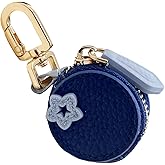 Cute Blueberry Leather Bag Charm Keychain, Mini Coin Purse for Women Girls - Blue Berry Shaped PU Leather Zipper Pouch for Backpack, Handbag, Holder Accessory