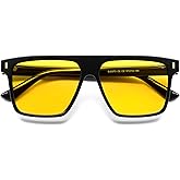 SOJOS Sunglasses for Women & Men Square Wide Thick Frame Shades Retro Trendy Fashion UV Protection SJ2373