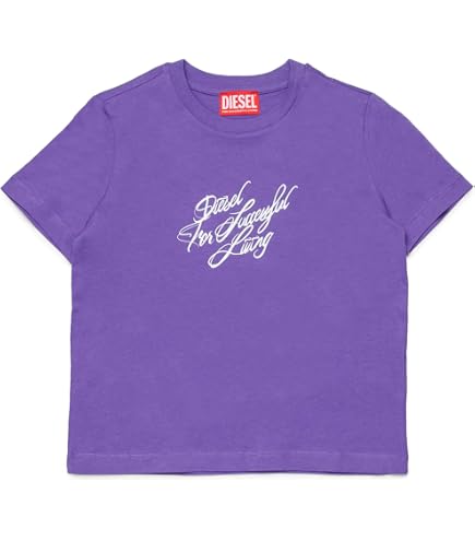 Amazon.com: Diesel Boxy Jersey T-Shirt Branded with Oval D Logo