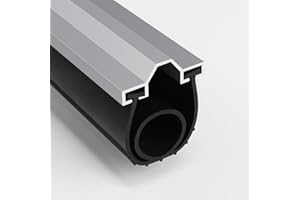 Duzzy 16.5 Feet Convex Shape Garage Door Seal Kits, Pre-drilled Heavy-Duty Weatherproofing Garage Door Rubber Seals Bottom Pakage with Aluminum Track Retainer Base Kits