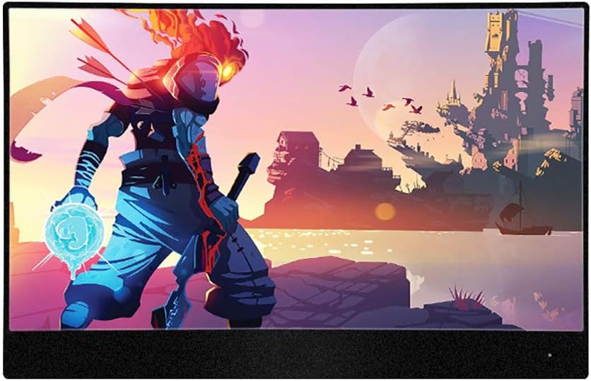 WANGOFUN Portable Monitor Display, 1920x1080 15.6-inch Super Thin IPS Touch Screen Gaming Monitor Screen USB-C for Laptop Computer HDMI Device with Leather Case,Batteryversion