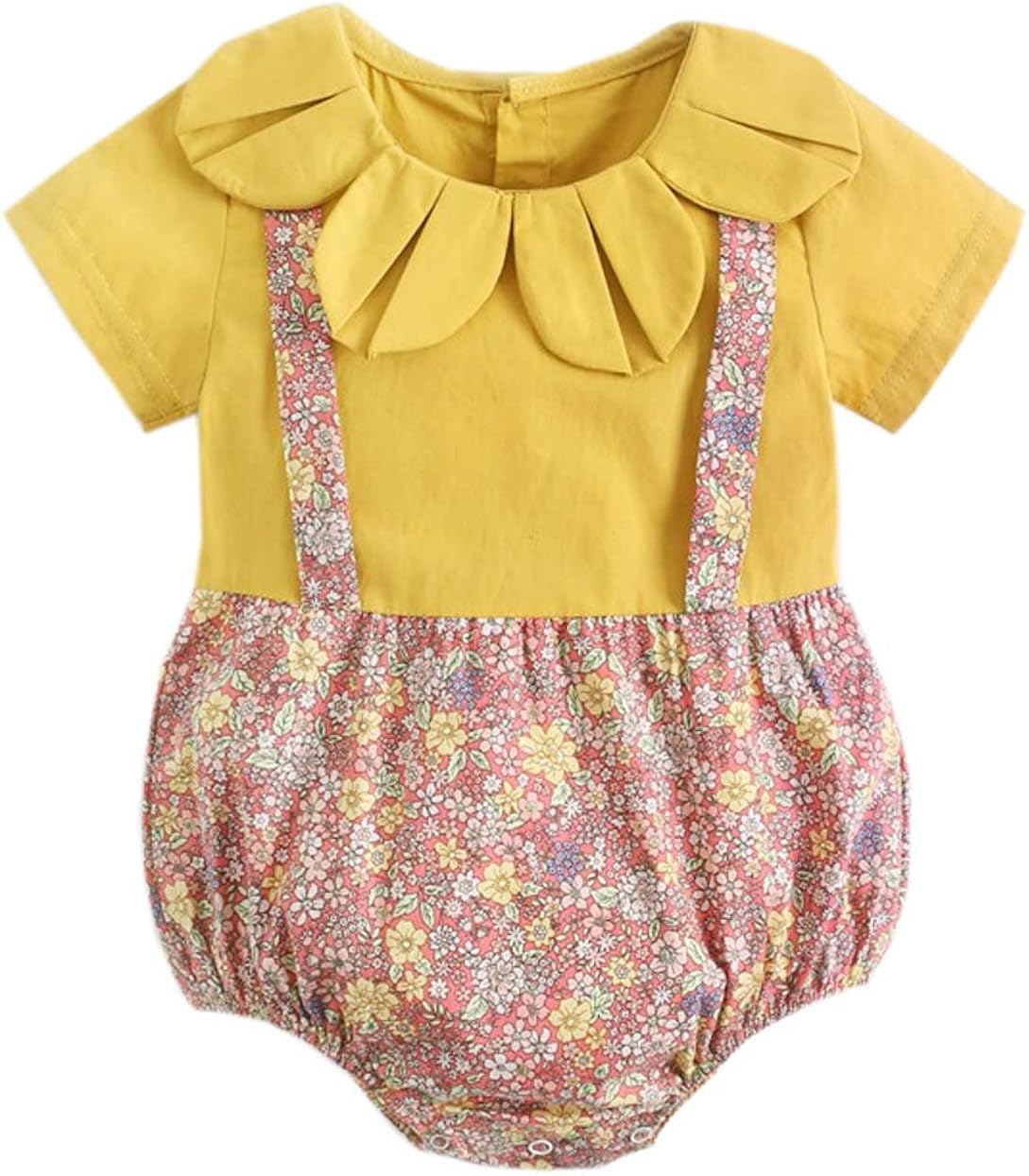 ACVIP Baby Toddler Girl's Pedal Collar Short Sleeve Pantless Rompers