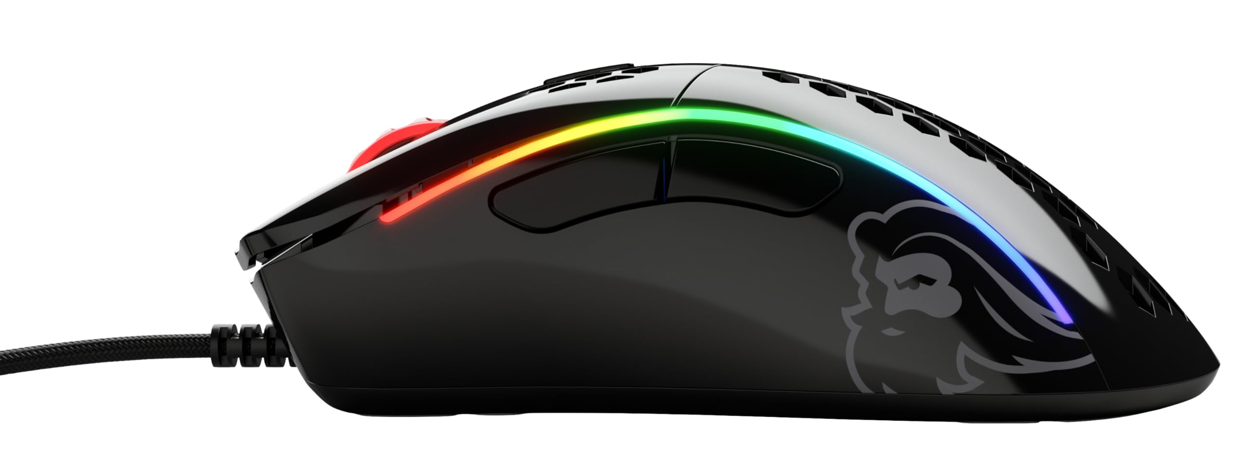 GLORIOUS Gaming Model D- (Small) Bedrade Gaming Muis - 61g Superlicht Honingraat Ontwerp, RGB, Ergonomisch, Pixart 3360 Sensor, Omron Schakelaars, PTFE Voetjes, 6 Knoppen - Glanzend Zwart 4