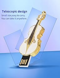 ZJR USB Flash Drives 128gb Cute Violin Shape Thumb