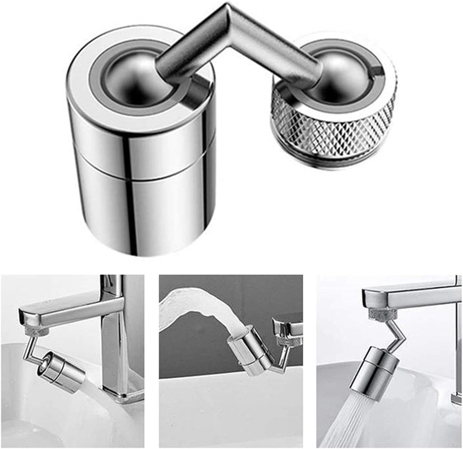 Ecledo Faucet Water Filters Nozzle 720°rotatable Water Universal Splash Filter Faucet Anti-Splash, Oxygen-Enriched Foam, Four-Layer Mesh Filter, Leak-Proof with Double O-Ring: Home & Kitchen