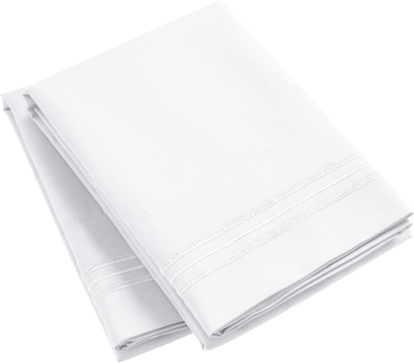 Mellanni Luxury Pillowcase Set - Brushed Microfiber 1800 Bedding - Wrinkle, Fade, Stain Resistant (Set of 2 Standard / Queen Size 20"x30", White): Home & Kitchen