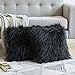 MIULEE Pack of 2 Decorative Faux Fur Throw Pillow Covers New Luxury Series Style Fluffy Pillow Case Cushion Cover for Sofa Bedroom Car 20 x 20 Black