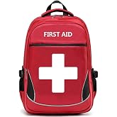 Camoredy First Aid Bag Empty Red Emergency First Responder Trauma Multi-Pocket Traveling Field Trips Camping Essentials (Red, 1 Piece)