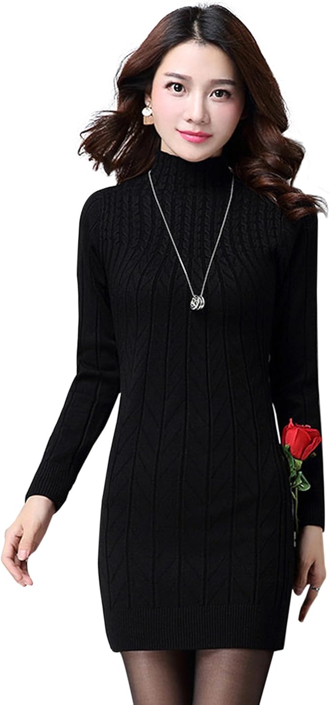 mock neck sweater dresses