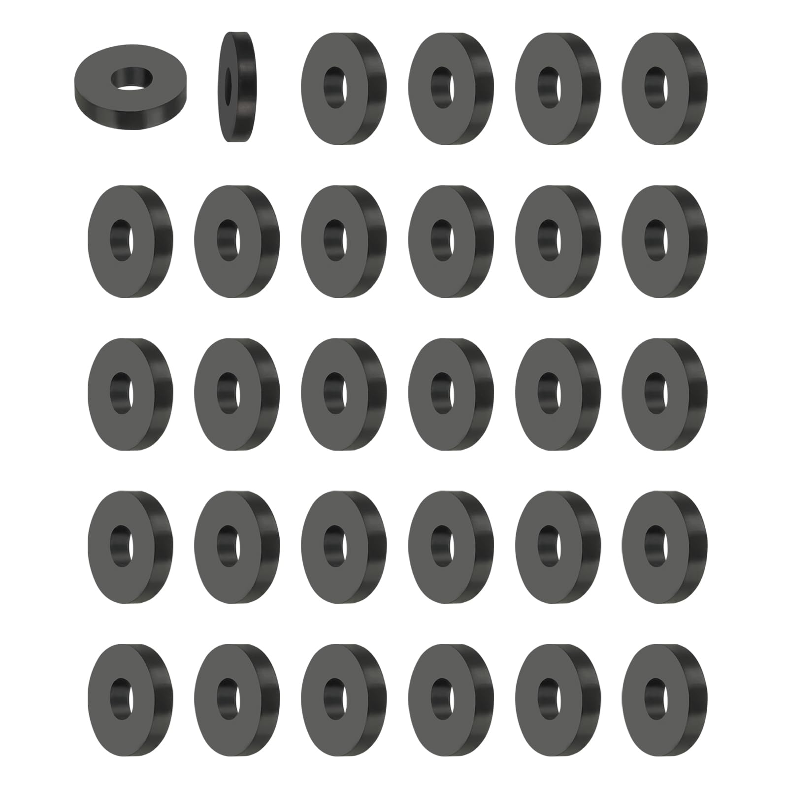 PATIKIL Multi Purpose Rubber Spacer, 30Pcs 5mm ID x 20mm OD x 3mm T Neoprene Round Anti-Vibration Isolation Pads Isolator Rubber Bushings Spacer Washer for HVAC Bolts Car Accessories