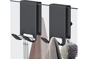 Shower Door Hook, Double-Sided Hook for Frameless Shower Doors (3.14 Inch), Heavy-Duty Stainless Steel Hook for Bathrobes and