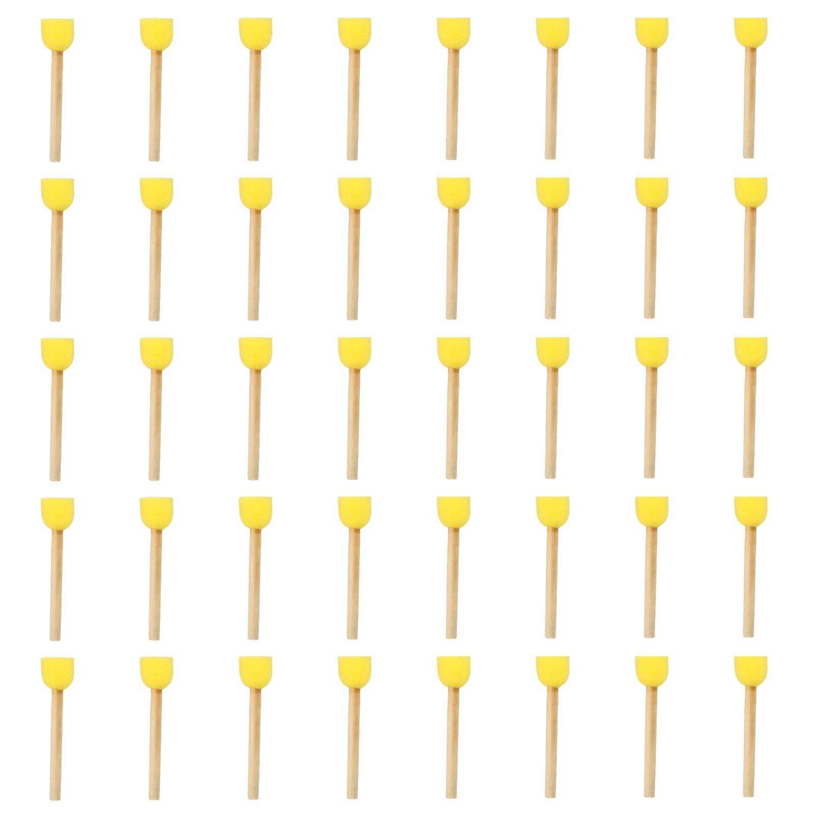 Photo 1 of PATIKIL 0.8" Paint Sponges for Painting, 40 Pack Round Painting Sponge Foam Brush Wooden Handle Painting Tools for Crafts Arts, Yellow