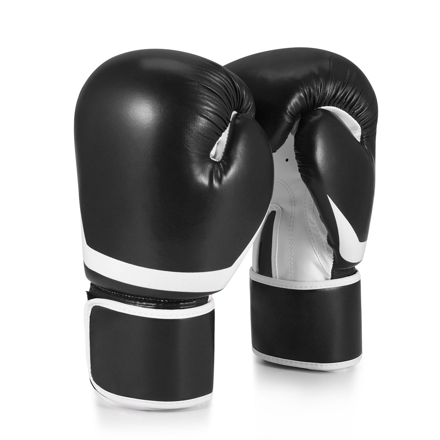 Flexzion Boxing Gloves - Black Durable Padded 10 oz Gloves for Men and Women - Training for Kick Boxing, Muay Thai, MMA, Heavy Bag
