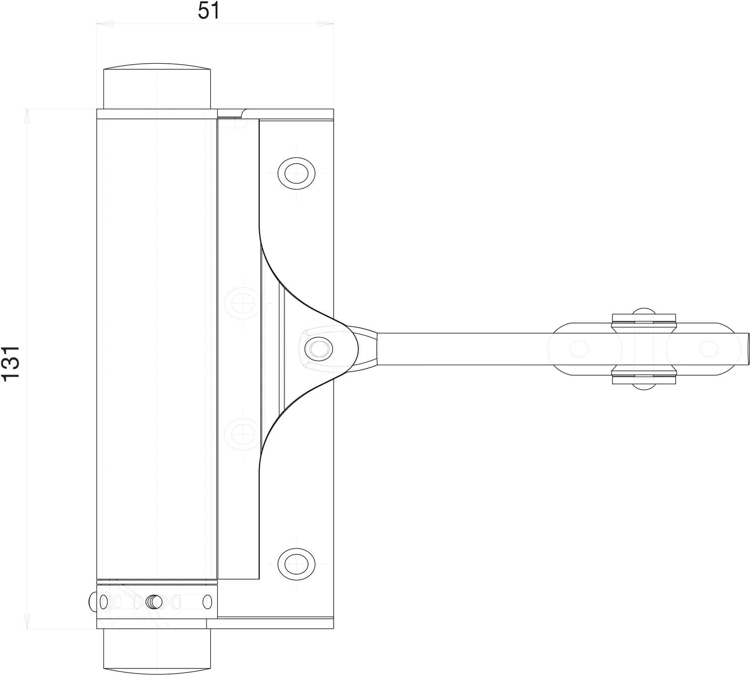 Dannert Size 3 Door Closer Fridavo for Light Interior Doors Lever 300 mm Galvanised Steel Pack of 1 102280031 - Image 5