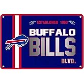 ZYJTEK Football Mancave Metal Street Sign, 8" x 12" Blue Red Design Wall Decor Sign Great for Man Cave, Bed Room, Office, Home
