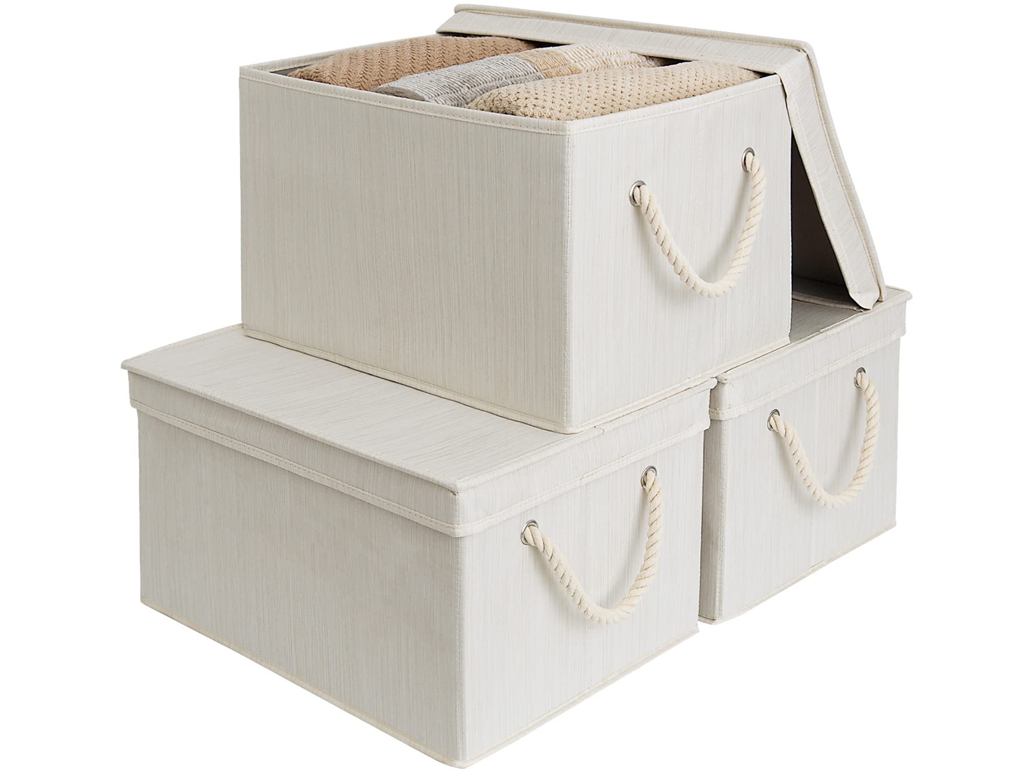 StorageWorks Storage Bins with Lids, Decorative Storage Boxes with Lid ...