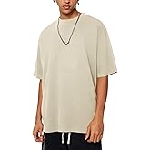 Aelfric Eden Mens Oversized T Shirt Vintage Acid Wash Short Sleeve Crewneck Shirts Cotton Solid Summer Basic Tee Streetwear