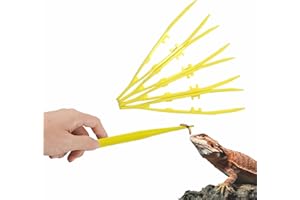haizusai 4-Pack Reptile Feeding Tongs Set - Hygienic Anti-Slip Yellow Tweezers for Bearded Dragons, Lizards, Snakes, Aquariums & Small Animals(Five Colors to Choose from)