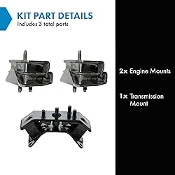 TRQ 3pc Engine & Transmission Mount Kit Set for
