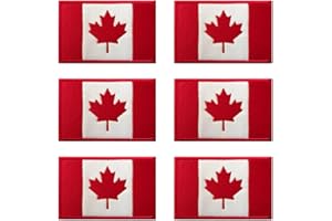 North3Sixty (6 Pack) Canada Flag Patches | Hook & Loop Patches | Premium 3D Embroidery | Sew on Backpacks, Tactical Gear, Hat
