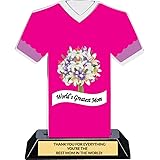 World's Greatest Mom Trophy - Happy Mother's Day - Pink - Customize Free Engraving