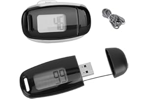 Blingbin 3D Pedometer for Walking, Simple Digital Step Counter with Removable Clip and Lanyard, USB Rechargeable Accurate Pedometers for Steps Track with Backlight for Men Women Kids Running Hiking