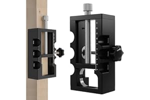 FETESNICE Door Hinge Jig & Mortise Jig, Adjustable Router Template for 1.6"-5.1" Hinges, Fits 1/4" & 5/8" Radius & Square Cor