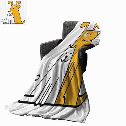 Amazon Com Cartoon Reversible Blanket Cats And Dogs Human Best