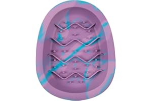 CHEWFFON Interactive Dog Lick Mat Bowl, BPA-Free Silicone Dog Slow Feeder Bowl with Suction Cups, Non Slip Food Bowl for Dogs and Cats, Reduces Boredom and Anxiety, Dishwasher Safe, Blueberry