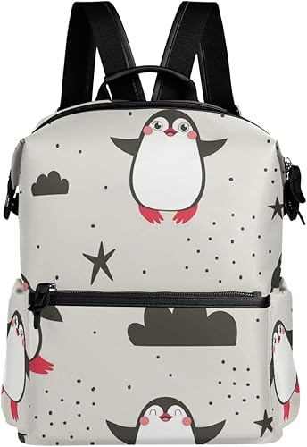 Amazon Co Jp Kaaridream リュック 大人 おしゃれ レディース メンズ 旅行 リュックサック 高校生 中学生 大容量 ペンギン アニマル 動物柄 星 星柄 ドット 水玉 グレー かわいい 可愛い バックパック デイバッグ 軽量 通勤 通学 アウトドア Pc収納 プレゼント