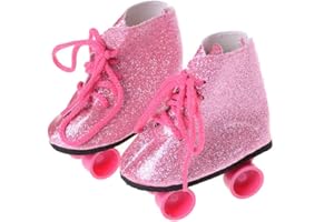Pair of Roller Skate Shoes 18" ， Clothes Dress Accessory Pink