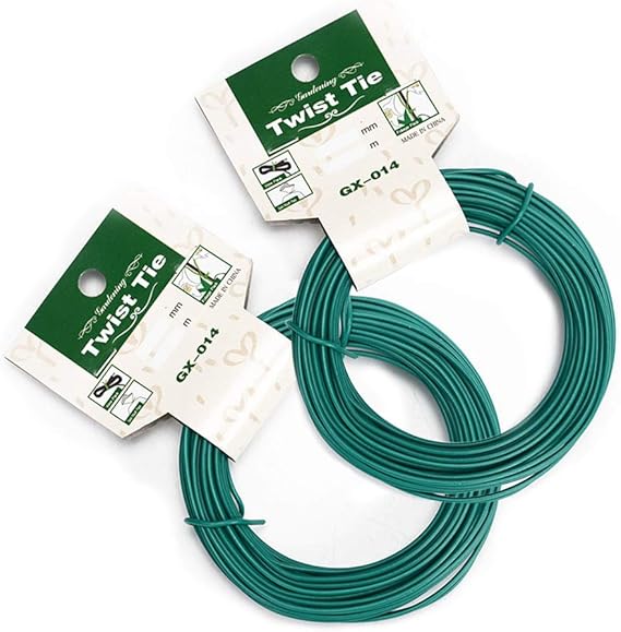 2PCS 1.8mm x 15m Garden Plant Ties Soft Green Garden Wire for Climbing