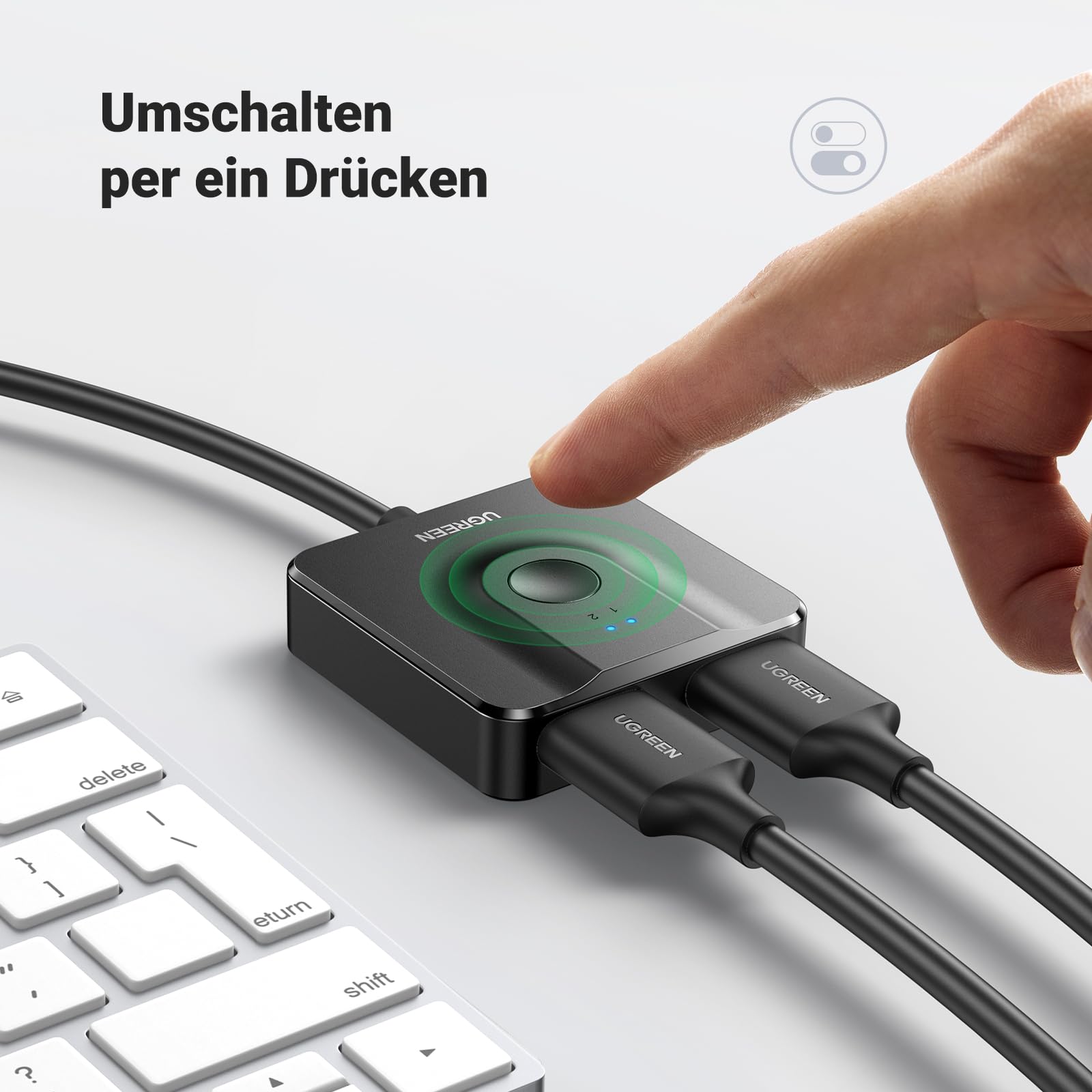 UGREEN HDMI Switch 4K 60Hz HDMI Splitter 2 in 1 Out oder 1 in 2 Out Verteiler Bidirektional HDCP 2.2 3D HDR CEC für PS5/4, Xbox, TV, PC, Monitor, Projektor usw. 5