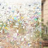 Rabbitgoo 3D No Glue Static Decorative Films Glass Window Film Anti UV 17.7" X 78.7" (45 X 200cm) (Kitchen)