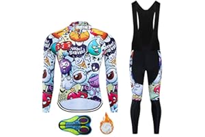 MOXILYN Men Cycling Clothing Set Winter Long Sleeve Jacket Bike Jersey Kit Plus Velvet Riding Clothes + Cycling Pants with 20D Pad