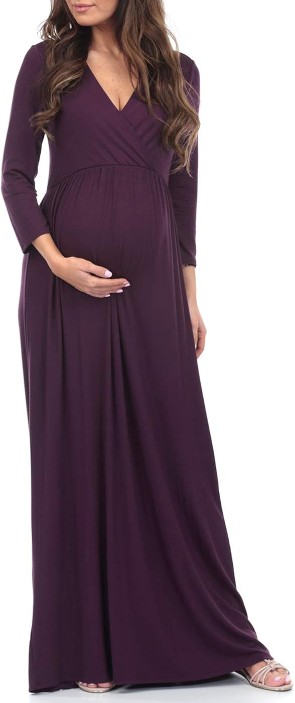 Wrapped Ruched Maternity Dress at  Women’s Clothing store