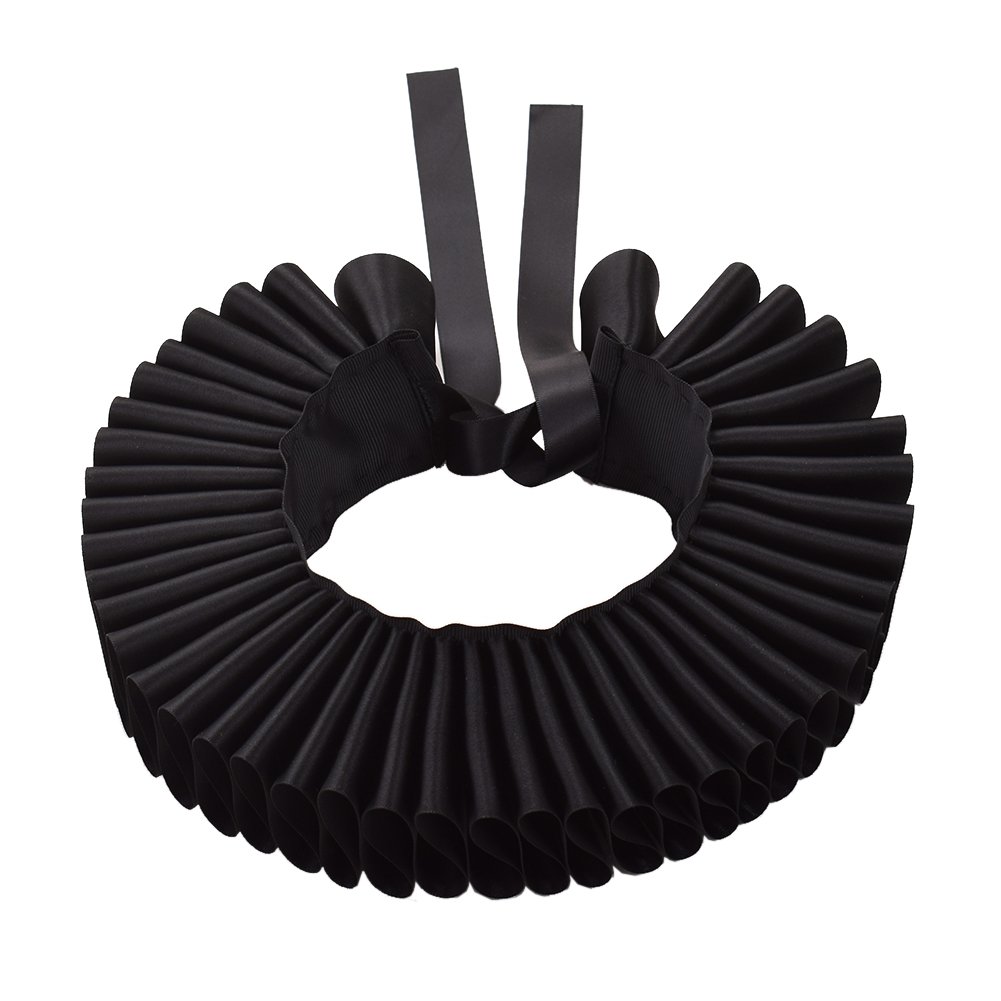 GRACEART Renaissance Elizabethan Ruffle Neck Collar (Black)(Size: One size)
